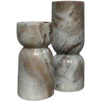 Set of 2 Taraza Marble Candlestick Holders