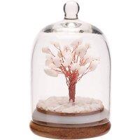Serenity White Jade Gemstone Glass Dome Tree