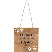 Best of Breed Paw Prints 'Home Is Where The Paws Are' Mango Wood Plaque