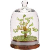 Serenity Peridot Gemstone Glass Dome Tree