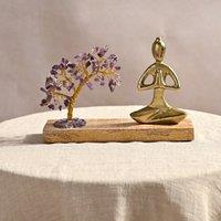 Serenity Amethyst Gemstone Tree and Yoga Ornament