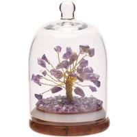 Serenity Amethyst Gemstone Glass Dome Tree
