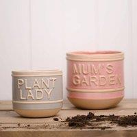Country Living Set of 2 Ceramic Mum's Garden and Plant Lady Plant Pots