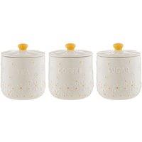 Daisy Set of 3 Tea, Coffee & Sugar Canisters