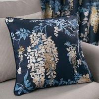 Wisteria Floral Cotton Square Filled Cushion