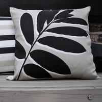 Leaf Print Outdoor Cotton Square Filled Cushion
