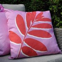 Leaf Print Outdoor Cotton Square Filled Cushion