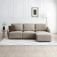 Lyla Boucle Modular 3 Seater with Footstool