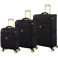IT Luggage Set of Three Glimmering Soft Shell Suitcases