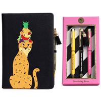 Tache A5 Leopard Notebook & Positivity 3 Pen Set