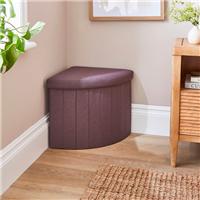 Faux Linen Corner Ottoman