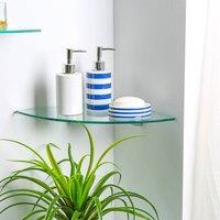 Set of 3 Harbour Housewares Glass Corner Shelves, 30cm