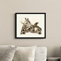 Artko In Love Giraffes Framed Print