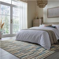 Patchwork Striped Washable Rug