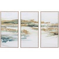 Cedar & Sage Set of 3 Triptych Abstract Landscape Framed Canvases