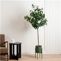 Ribbed Metal Footed Plant Pot