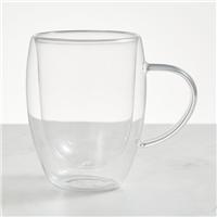 Curved Double Walled Glass Mug