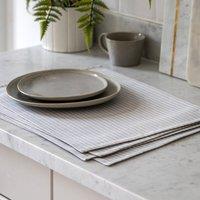 Cedar and Sage Pack of 4 Woven Striped Grey Placemats