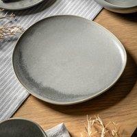 Cedar and Sage Pack of 4 Pebble Glaze Dove Grey Dinner Plates