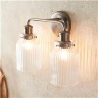 Tobias Ribbed 2 Light Wall Light
