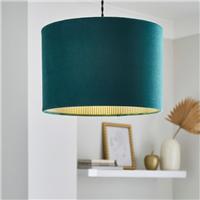 Ticking Stripe Velvet Drum Lamp Shade