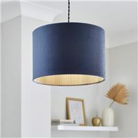 Ticking Stripe Velvet Drum Lamp Shade