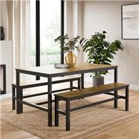 Fulton 6 Seater Rectangular Dining Table with 2 Benches
