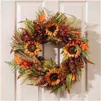 Artificial Autumnal Sunflower Wreath