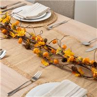 Set of 3 Artificial Pumpkin Autumn Garlands