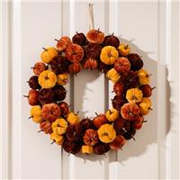 Artificial Velvet Pumpkin Wreath