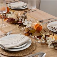 Artificial Velvet Pumpkins & Foliage Garland