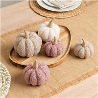 Set of 5 Boucle Pumpkins