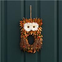 Straw & Wood Shaving Owl Hanging Decoration