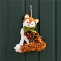 Straw & Wood Shaving Fox Hanging Decoration