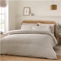 Catherine Lansfield Crinkle Seersucker Duvet Cover & Pillowcase Set