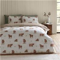 Catherine Lansfield Angus Highland Cow Polycotton Duvet Cover & Pillowcase Set