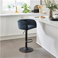 Talullua Height Adjustable Bar Stool, Luxe Chenille