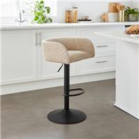 Talullua Height Adjustable Bar Stool, Luxe Chenille