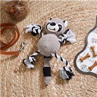 Raccoon Rope Dog Toy with Squeaker