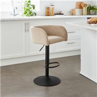 Talullua Height Adjustable Bar Stool, Velvet