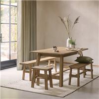 Enola 6-8 Seater Rectangular Extending Dining Table, Rustic Oak