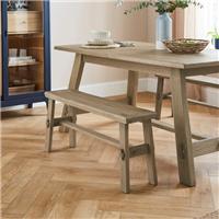 Enola Small Dining Bench, Rustic Oak