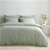 Pure Cotton Frilled 100% Cotton Duvet Cover & Pillowcase Set