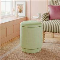 Dara Velvet Swivel Storage Footstool