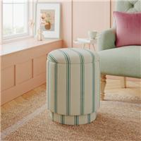 Dara Folkstone Stripe Swivel Storage Footstool
