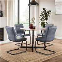 Set of 2 Felix Cantilever Dining Chairs, Faux Leather