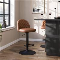 Astrid Height Adjustable Bar Stool, Faux Leather