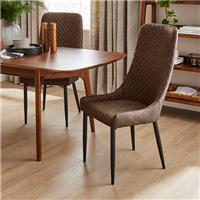 Montreal Set of 2 High Back Dining Chairs, Faux Leather