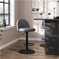 Astrid Height Adjustable Bar Stool, Faux Leather
