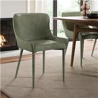 Montreal Set of 2 Fully Upholstered Dining Chairs, Faux Leather